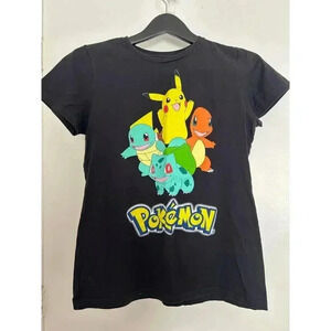 Pokemon Original Starter Characters Pikachu Charmander Squirtle Girls T-Shirt XL